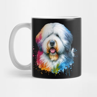 Bright Watercolor Old English Sheepdog Mug